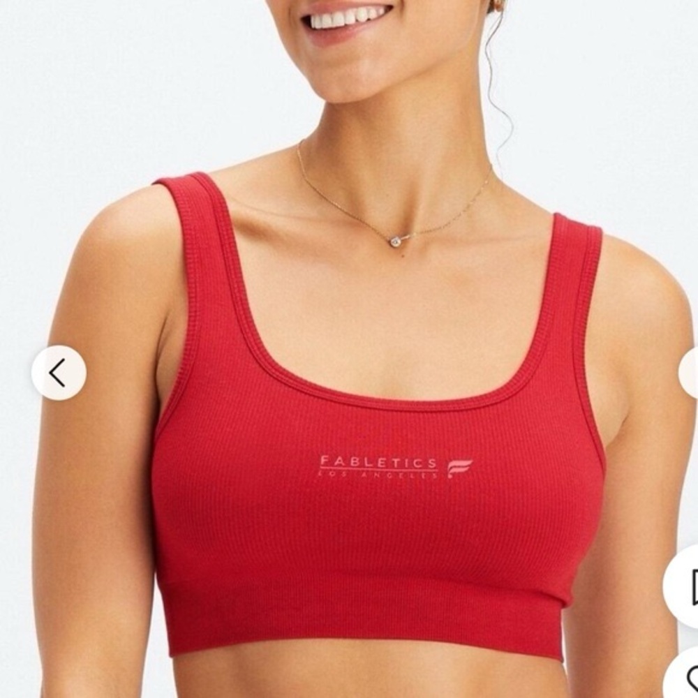 Fabletics Unlined Vibrant Red Sports Bra